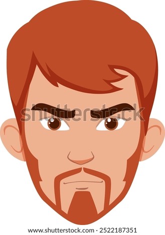 Vector illustration of a serious man