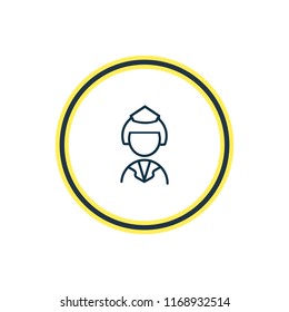 Vector illustration of servant icon line. Beautiful hotel element also can be used as maid icon element.