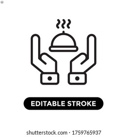 Vector illustration serve icon or logo black color with line design style.