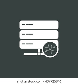 Vector illustration of server connection sign icon on dark background.
