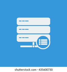 Vector illustration of server detail sign icon on blue background.
