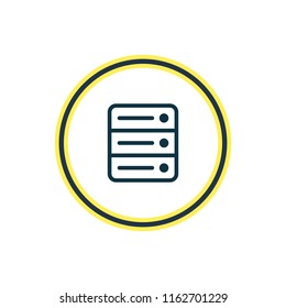 Vector illustration of server icon line. Beautiful archive element also can be used as database icon element.
