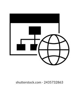 ilustración vectorial de diseño de símbolos de iconos de servidor. color blanco y negro.