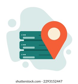 Ilustración vectorial del icono de ubicación del servidor en fondo blanco. Ilustración vectorial creativa