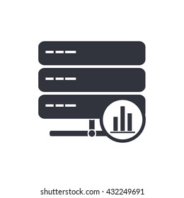 Vector illustration of server stats sign icon on white background.