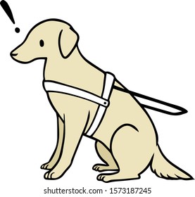 Vector illustration of a service dog with ! mark