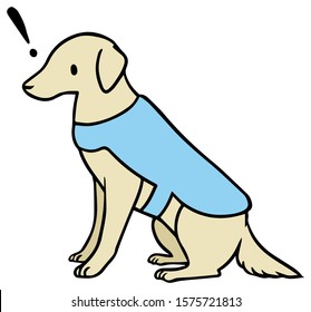 Vector illustration of a service dog with ! mark