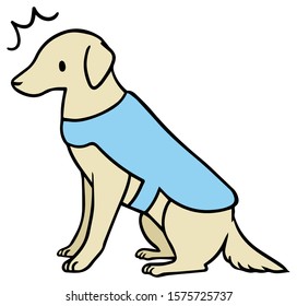 Vector illustration of a service dog with surprised face 