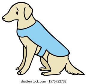 Vector illustration of a service dog with troubled face