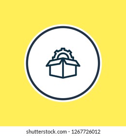 Vector illustration of service packages icon line. Beautiful advertisement element also can be used as box setting icon element.