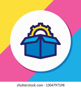 Vector illustration of service packages icon colored line. Beautiful advertising element also can be used as box setting icon element.