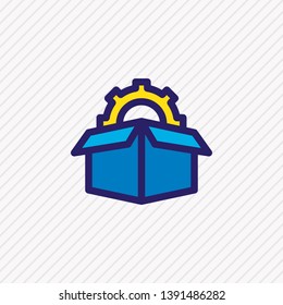 Vector illustration of service packages icon colored line. Beautiful advertisement element also can be used as box setting icon element.