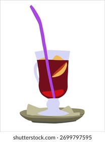 Vector illustration of servings of mulled wine.	