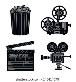 Vector illustration of session and viewing icon. Collection of session and theater stock symbol for web.