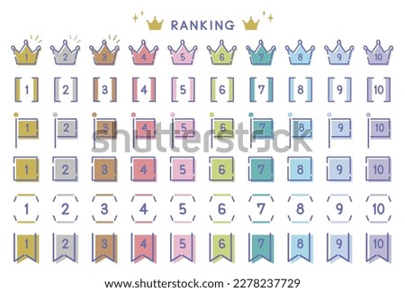 Vector illustration set of 1 to 10 colorful number icons