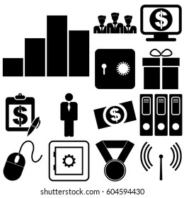 Vector Illustration of Set of 13 business icons. Set of web Icons.
