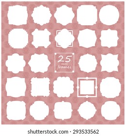 Vector illustration of a set of 25 square blank frames for your art and design