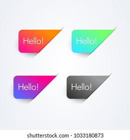 Vector Illustration set of 3 abstract colorful squares elements with place for text und modern stylish colors.