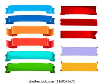 vector illustration set of 3d realistic colorful ribbons 