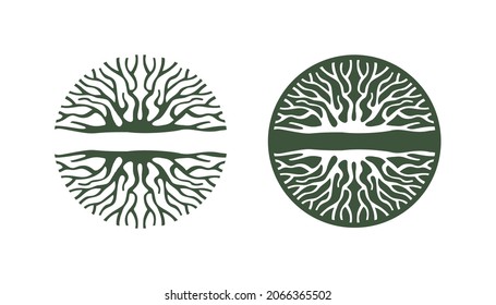 A vector illustration set of Abstract Circle Root Vector Sign