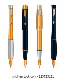 Vector illustration of set abstract colorful pens