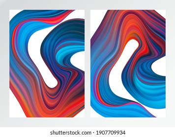 Vector illustration: Set of abstract  colorful flow backgrounds. Modern design.