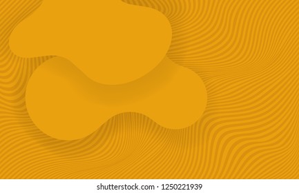 Vector illustration set of abstract figures of bright liquid modern shapes on yellow background with yellow colors. Dynamical forms and line abstract banners with flowing fluid organic shapes.