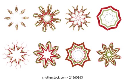 Vector illustration set of abstract floral and ornamental elements