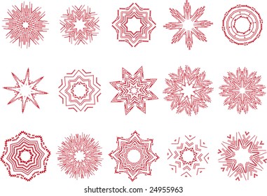 Vector illustration set of abstract floral and ornamental elements