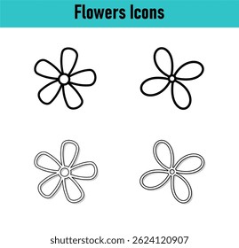 vector illustration of a set of abstract flowers