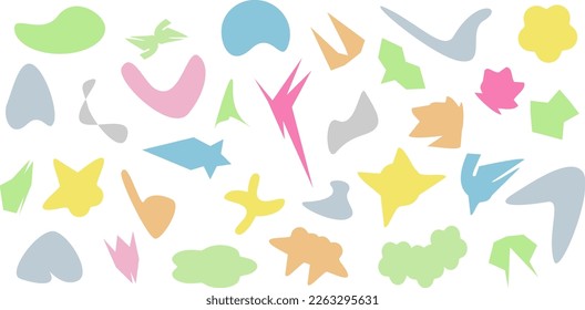 vector illustration set of abstract geometric shapes in pastel colors