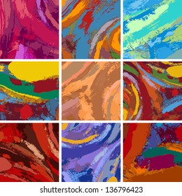 Vector Illustration Set of Abstract Painting Background Design