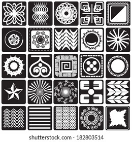 Vector illustration of a set of abstract signs and symbols - elements of Celtic, Slavic and Indian traditional symbols