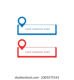 vector illustration of set address palceholder with white space area