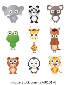 Vector illustration set of animal isolated on white