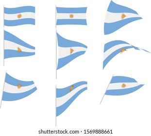 Vector Illustration of Set with Argentina Flag
