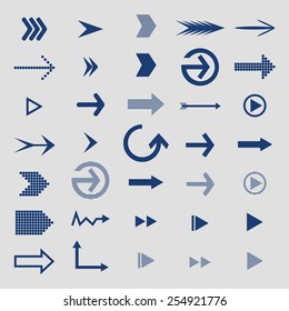 Vector illustration with the set of arrow icons