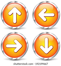 Vector illustration of set arrows icons on white background