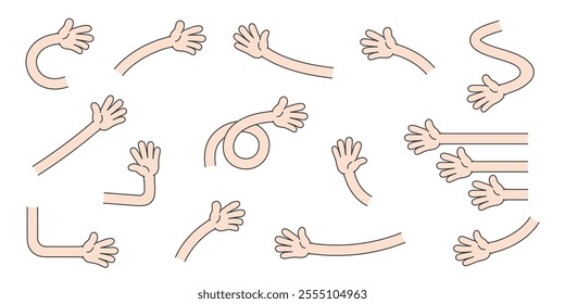 Vector illustration set of arrows like hand pointers pointing in various directions