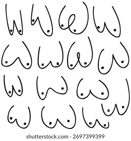 Ilustración vectorial. Conjunto de busto de bebé para impresión. Minimalismo	
