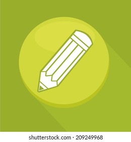 Vector illustration of a set of back to school  icons - pencil