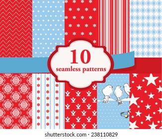Vector illustration of a set of backgrounds for St. Valentine's Day for scrapbook and other designs
