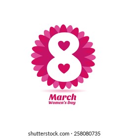vector illustration set of badges labels on the topic 8 March International Women's Day