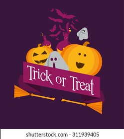 vector illustration set badges and labels on a holiday theme halloween