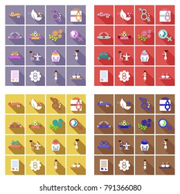 vector illustration set of badges labels on the topic 8 March International Women's Day
