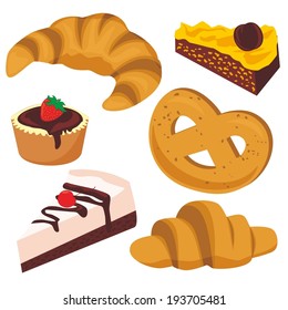 Vector illustration of set of baking