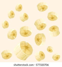 Vector illustration of a set of banana slices
