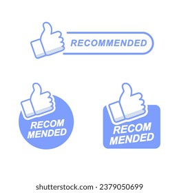 vector illustration set banner recommended with thumbs up