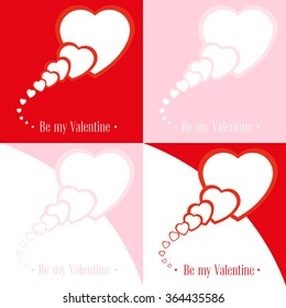 Vector illustration. Set of banners for design poster, card or invite Valentine's Day with hearts and title 