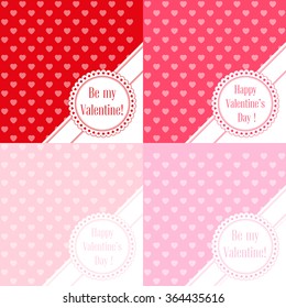 Vector illustration. Set of banners for design poster, card or invite Valentine's Day with hearts and title 